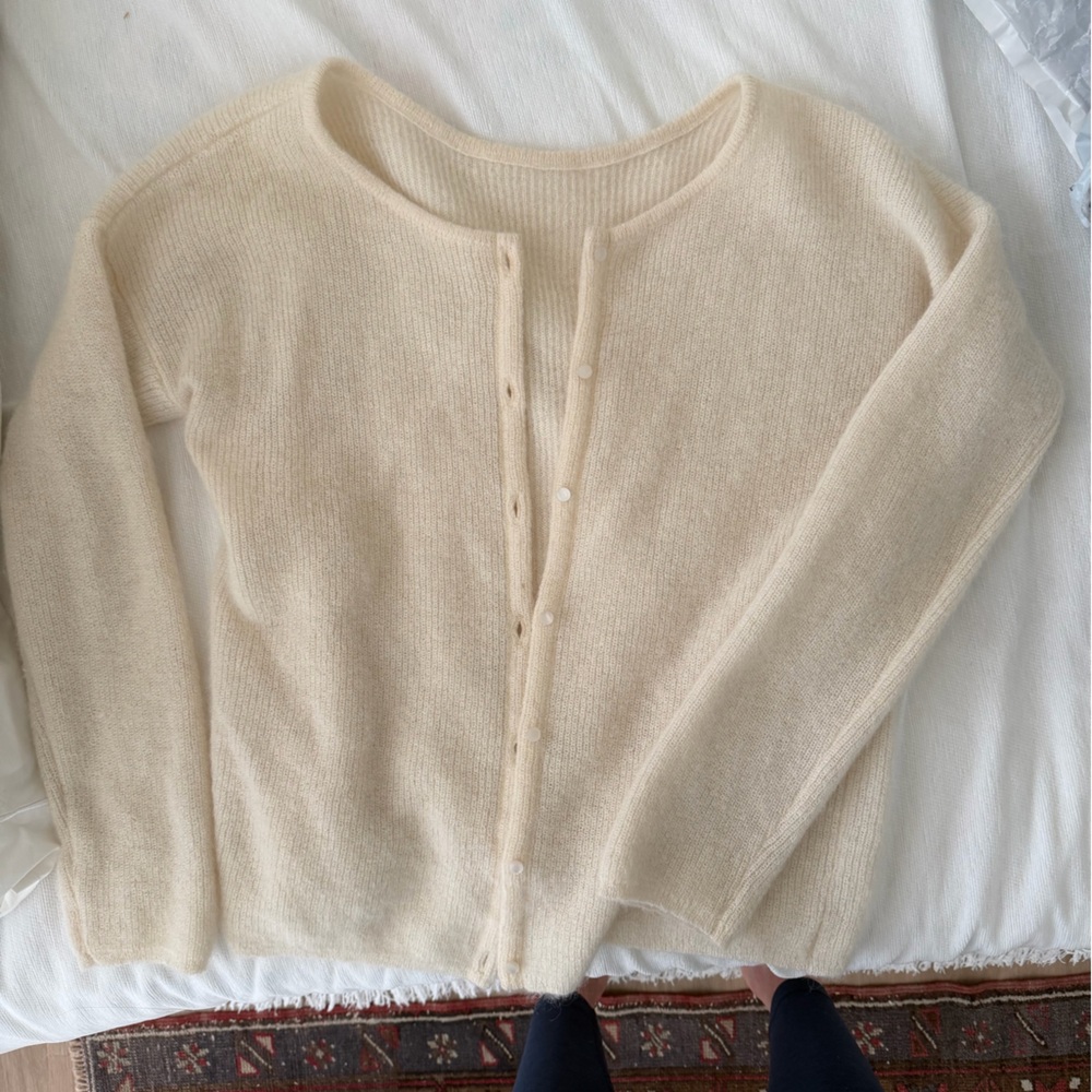 Sezane Gaspard White Cardigan Sweater - Picture 4 of 5
